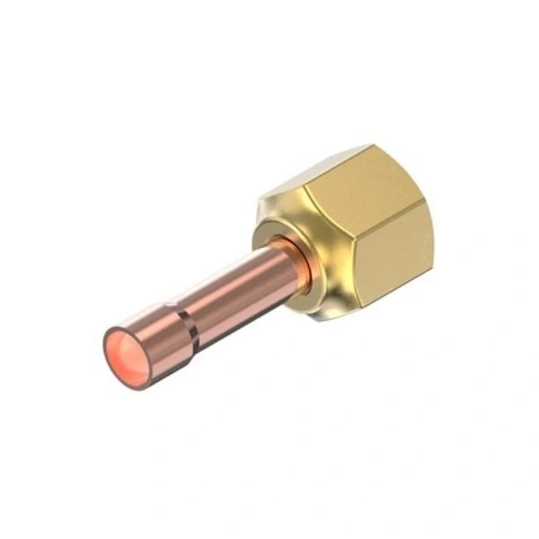 Danfoss 068-206066 T2/TE2 Adapter 3/8″ Kupfer mit Kapillarrohr und Messingverschraubung, gerade Ausführung