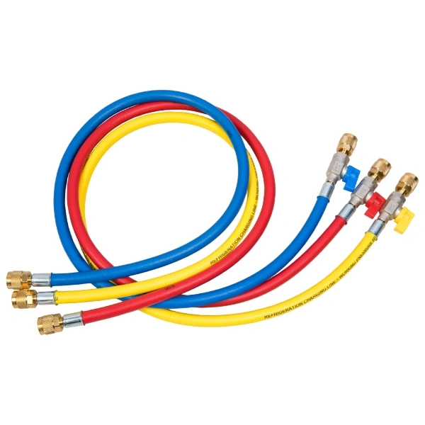 Refco CA-CCL-60-1/2"-20UNF No:4682519 50 cm 3'lü Füll Schlauch Set mit Ventil